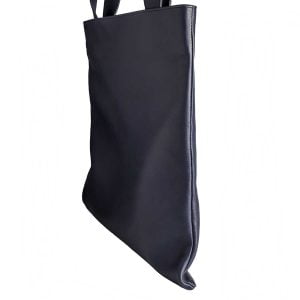 Slim Leather Shopping Tote
